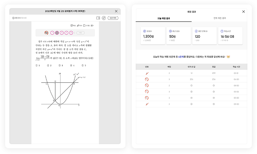 채점기능